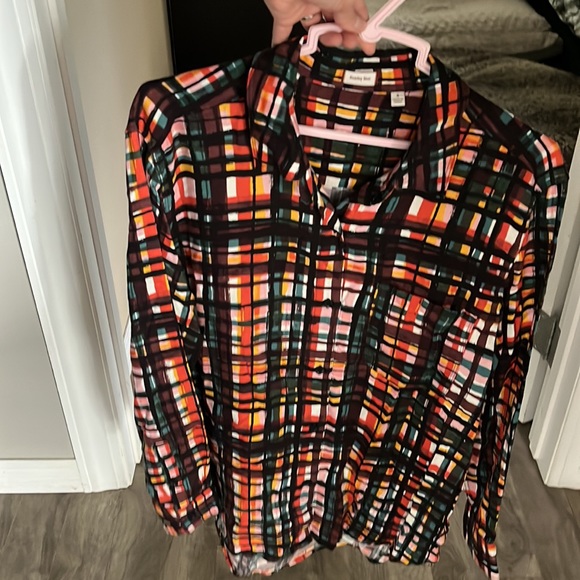 Aritzia Sunday Best Multicolour Button Down Blouse size Small - Picture 2 of 5